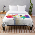 Colorful llama pop art design on a soft, plush blanket