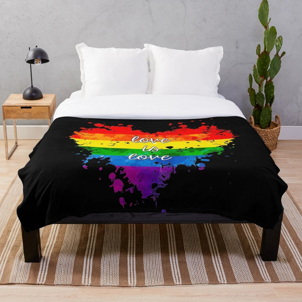 Colorful love is love plush blanket