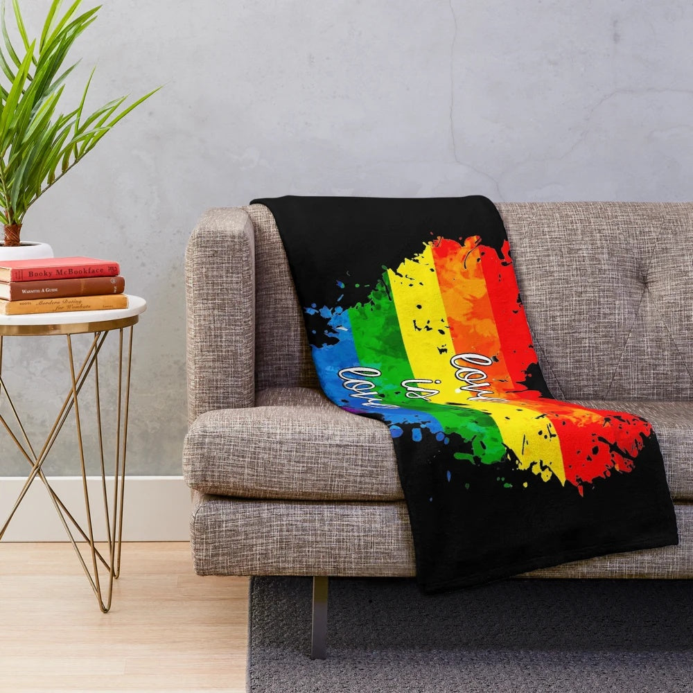 Colorful love is love plush blanket
