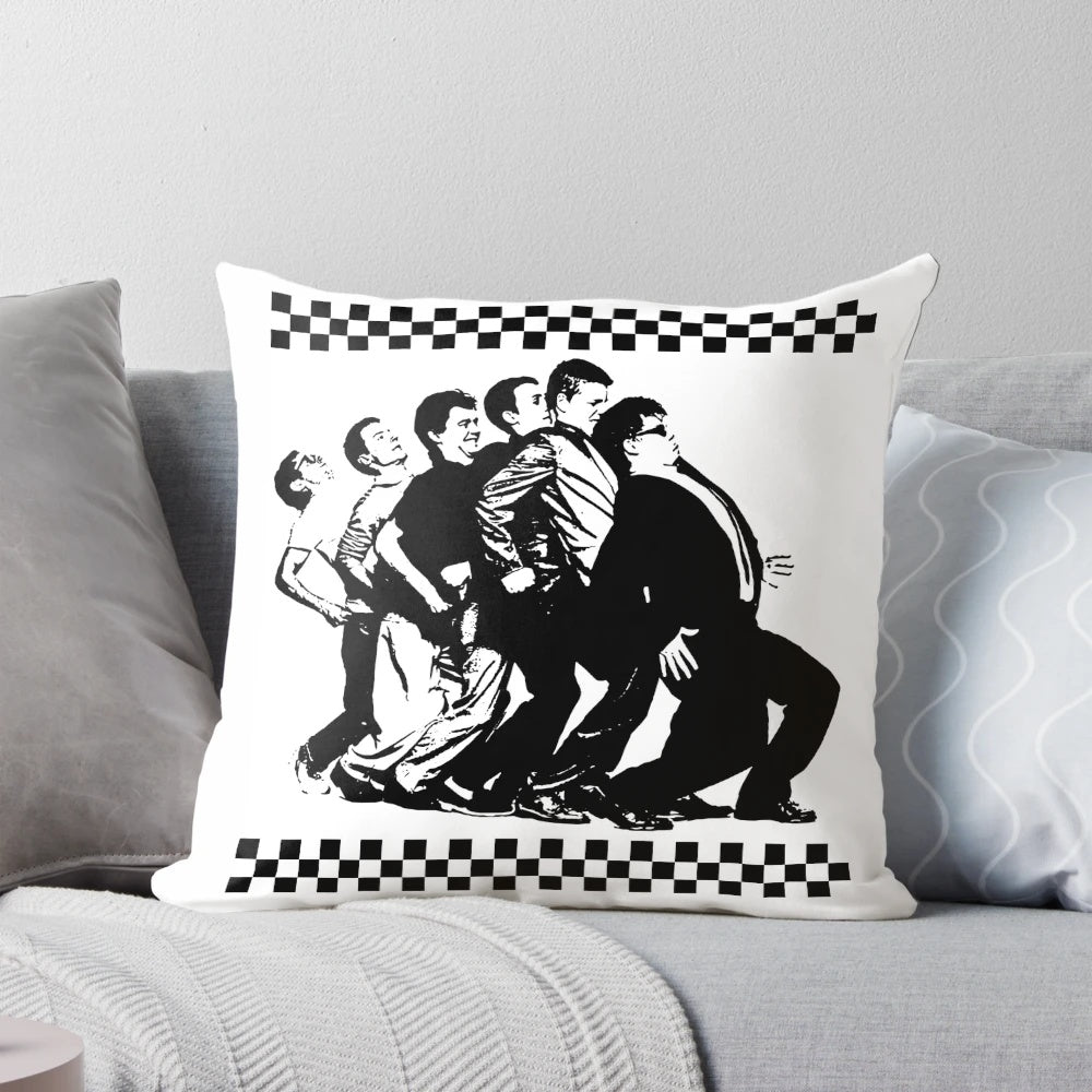 Colorful "Madness Pillow" featuring iconic 2-tone and pop art inspired music imagery