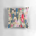 Artistic Madonna-themed throw pillow with vibrant street art-style design