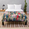 Colorful pop art style plush blanket featuring Madonna, the iconic female singer