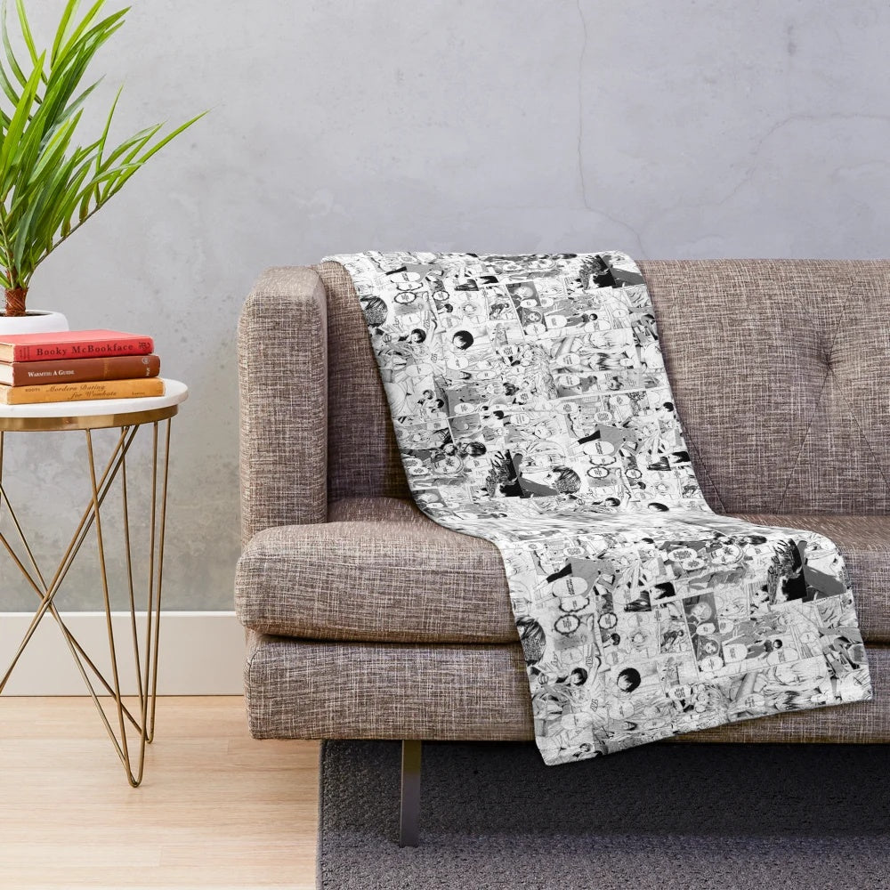 Darling in the Franxx manga-inspired plush blanket featuring collage of characters