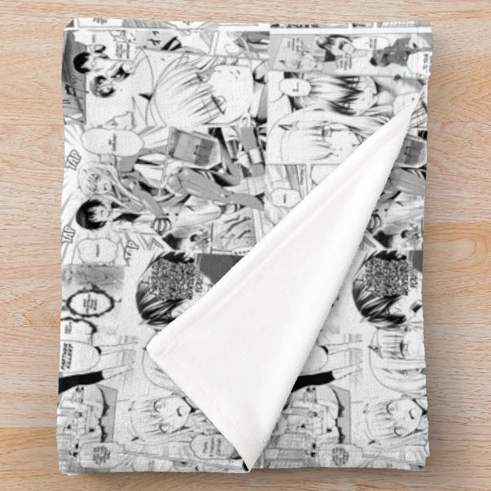 Darling in the Franxx manga-inspired plush blanket featuring collage of characters
