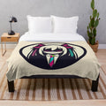 Colorful plush blanket featuring a stylish manga-inspired girl