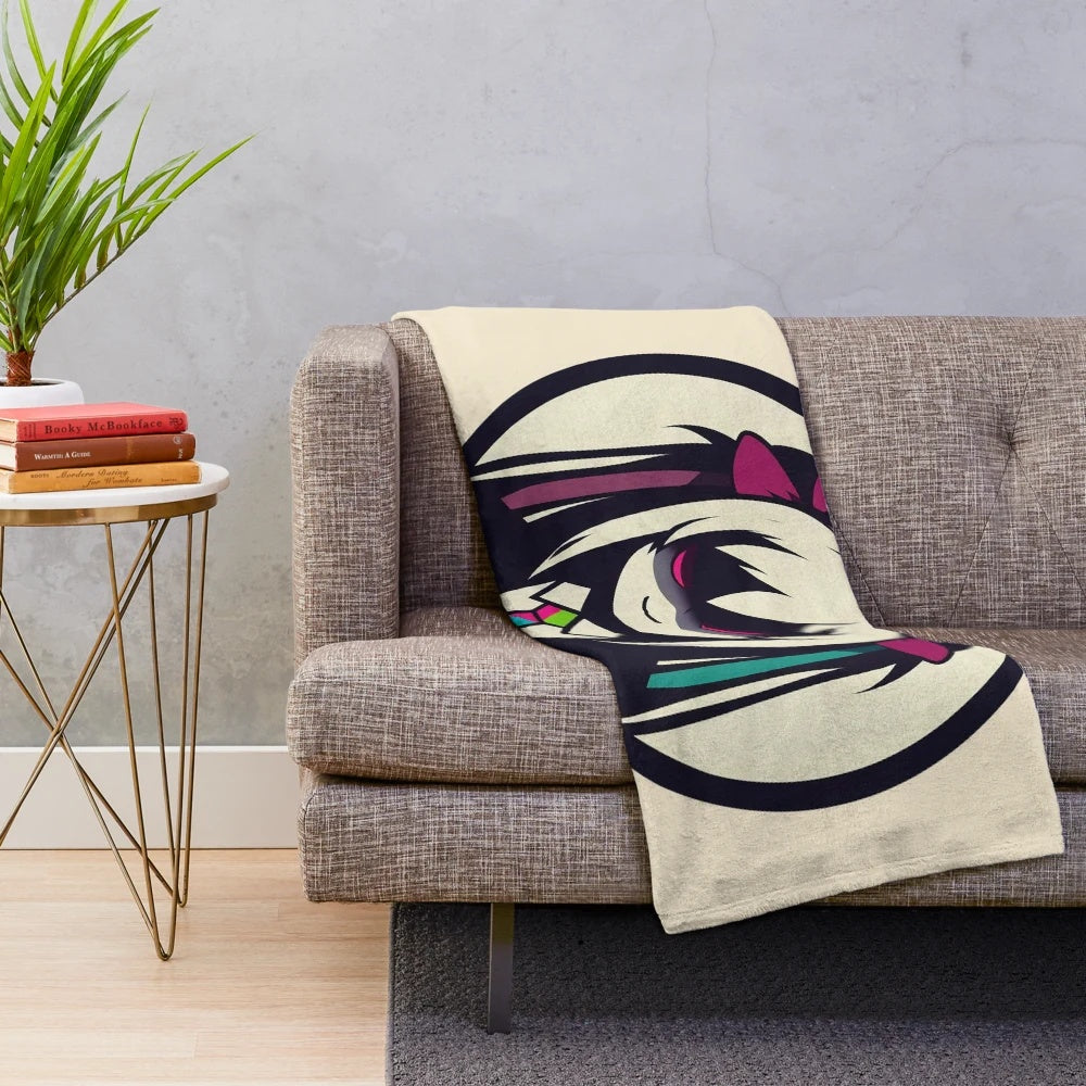 Colorful plush blanket featuring a stylish manga-inspired girl