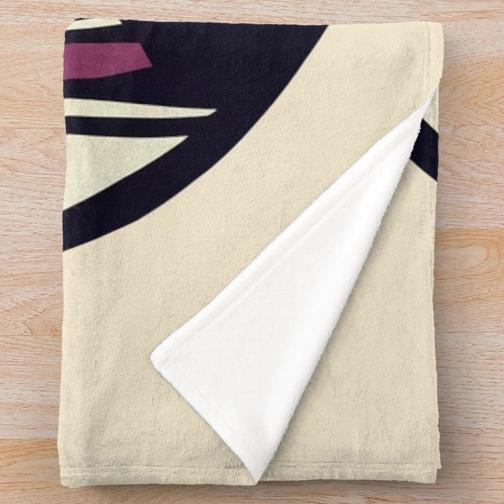 Colorful plush blanket featuring a stylish manga-inspired girl