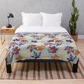 Colorful maple leaf pattern plush blanket