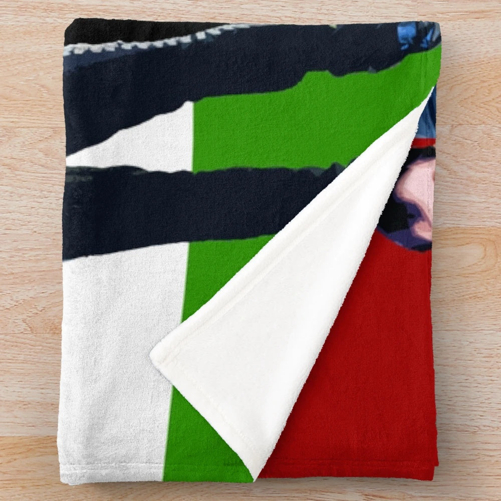 Colorful plush blanket featuring a mariachi band design