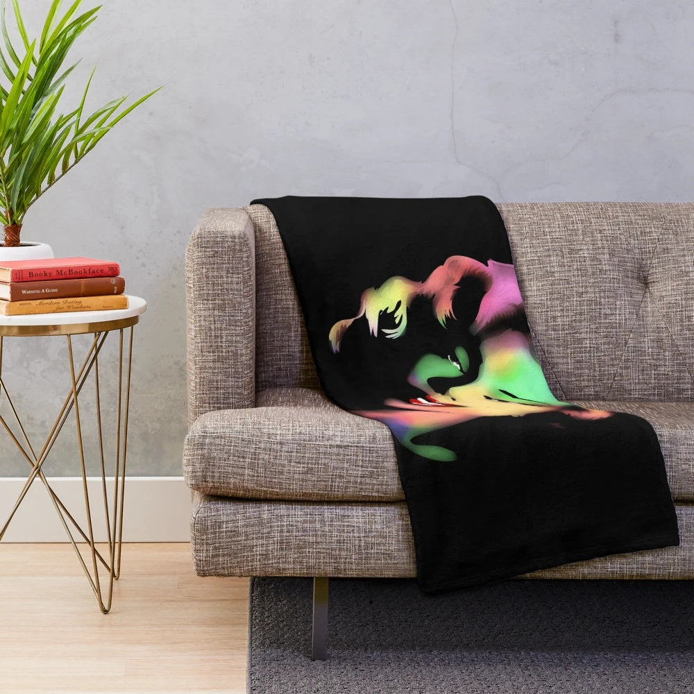 Marilyn Monroe inspired rainbow colors plush blanket