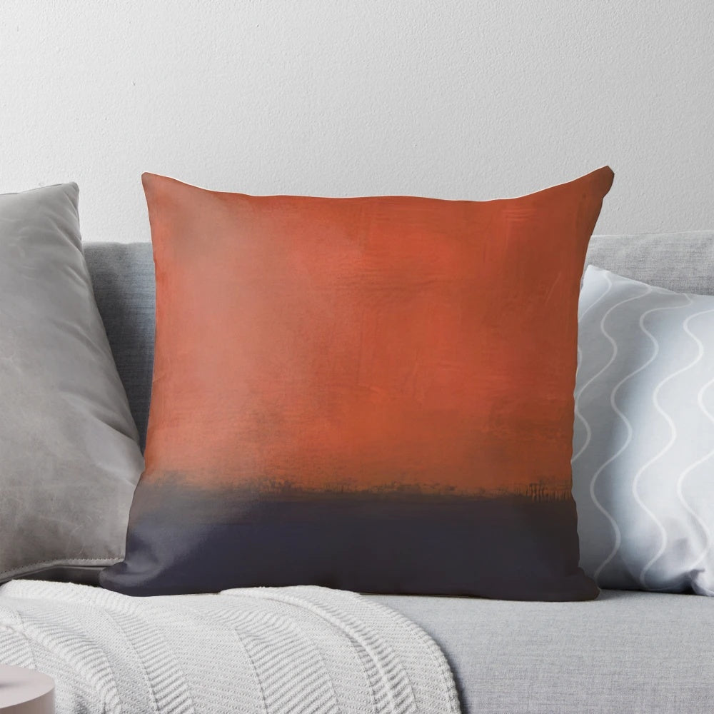 Throw pillow featuring the abstract color field paintings of renowned artist Mark Rothko