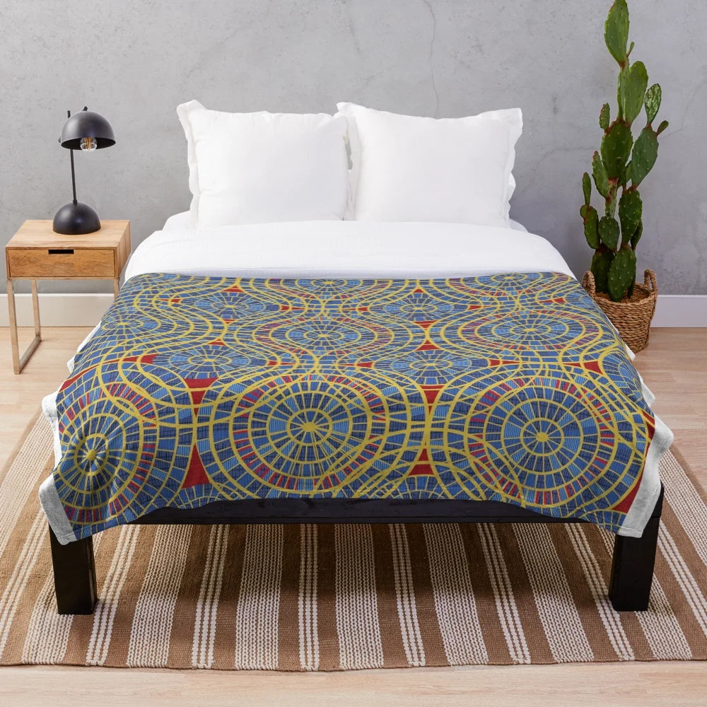 Plush blanket featuring the iconic Marriott carpet pattern from Dragon Con