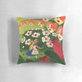 Colorful mary blair inspired decorative pillow with whimsical designs