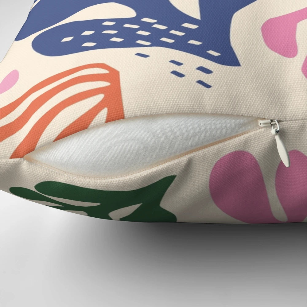 Decorative accent pillow featuring a vibrant floral design inspired by the Fauvist paintings of Henri Matisse