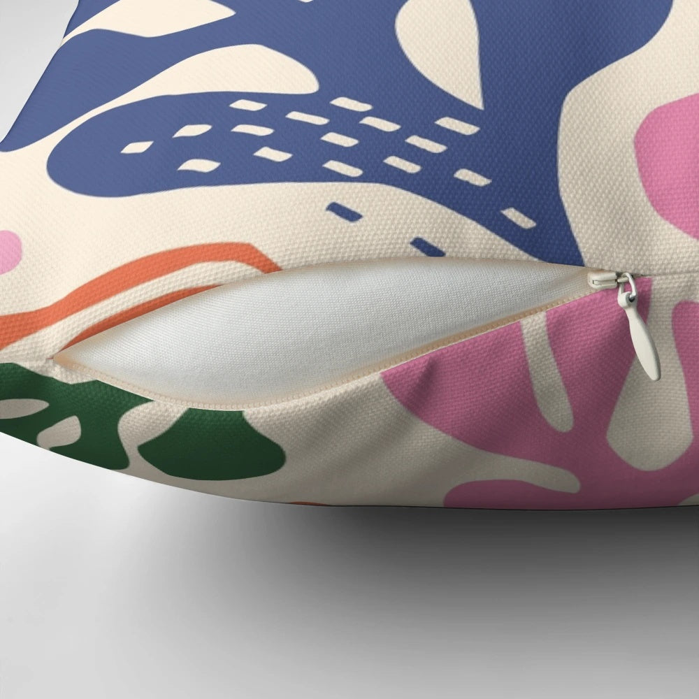 Colorful and modern Matisse pattern pillow with abstract design
