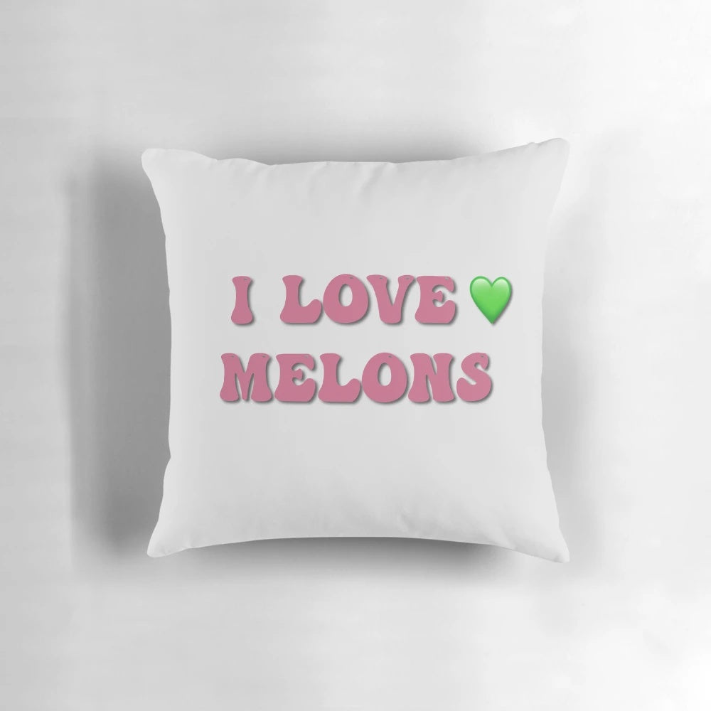Colorful melon-themed love pillow for a vibrant home accent