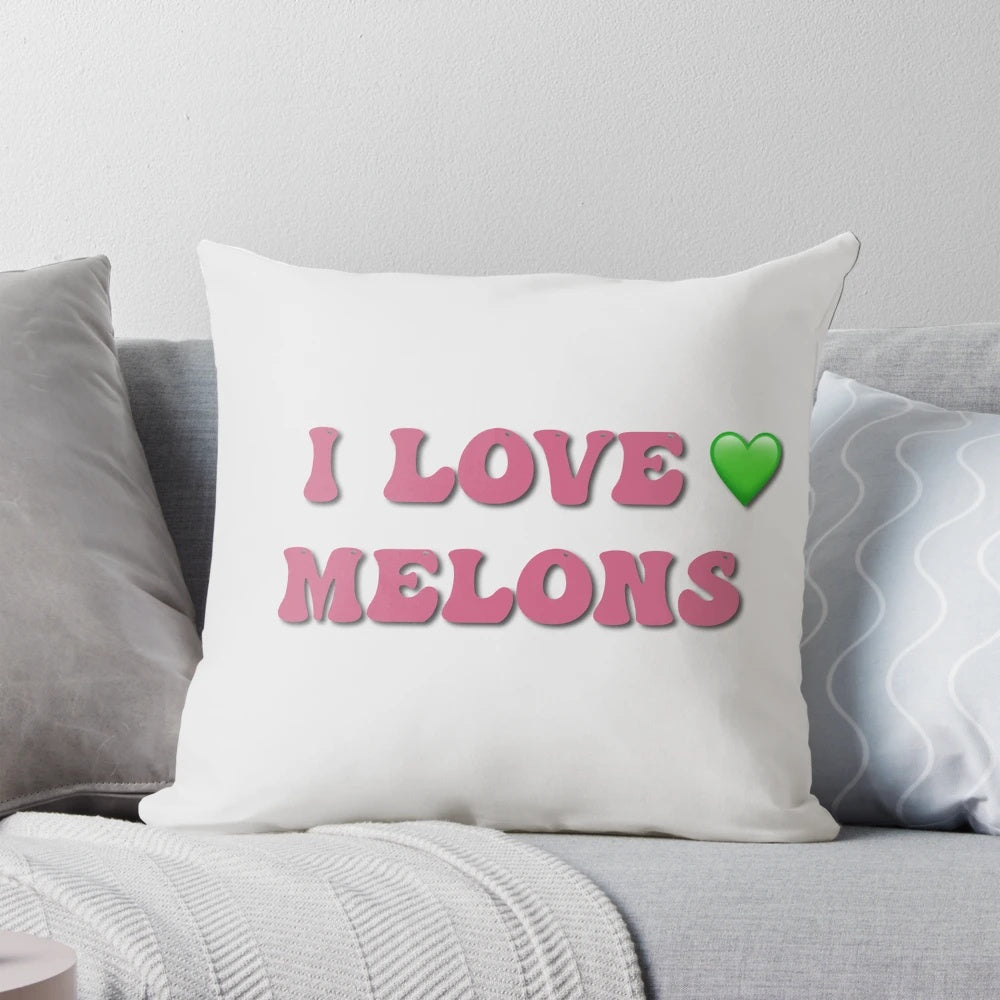 Colorful melon-themed love pillow for a vibrant home accent