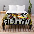 Plush blanket featuring a vibrant metropolis city and futuristic cinema inspired design