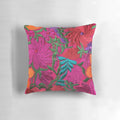 Colorful, embroidered Mexican-style pillow with floral patterns