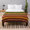 Colorful Mexican-style serape plush blanket