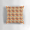 Colorful mid century modern abstract circle pattern pillow in retro Scandinavian style