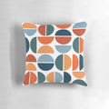 Colorful mid-century modern inspired throw pillow with geometric pattern