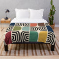 Mid-Century Modern Inspired Plush Blanket with Geometric Pattern