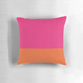 Bright hot pink and orange modern abstract color block decorative throw pillow