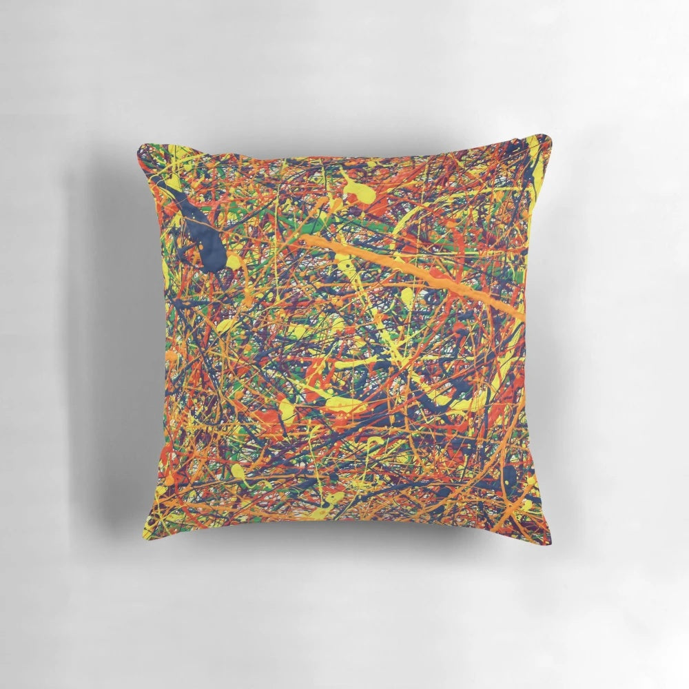 Vibrant modern abstract painting titled "Constant Harmony" by artist Zee Clark in the style of Jackson Pollock