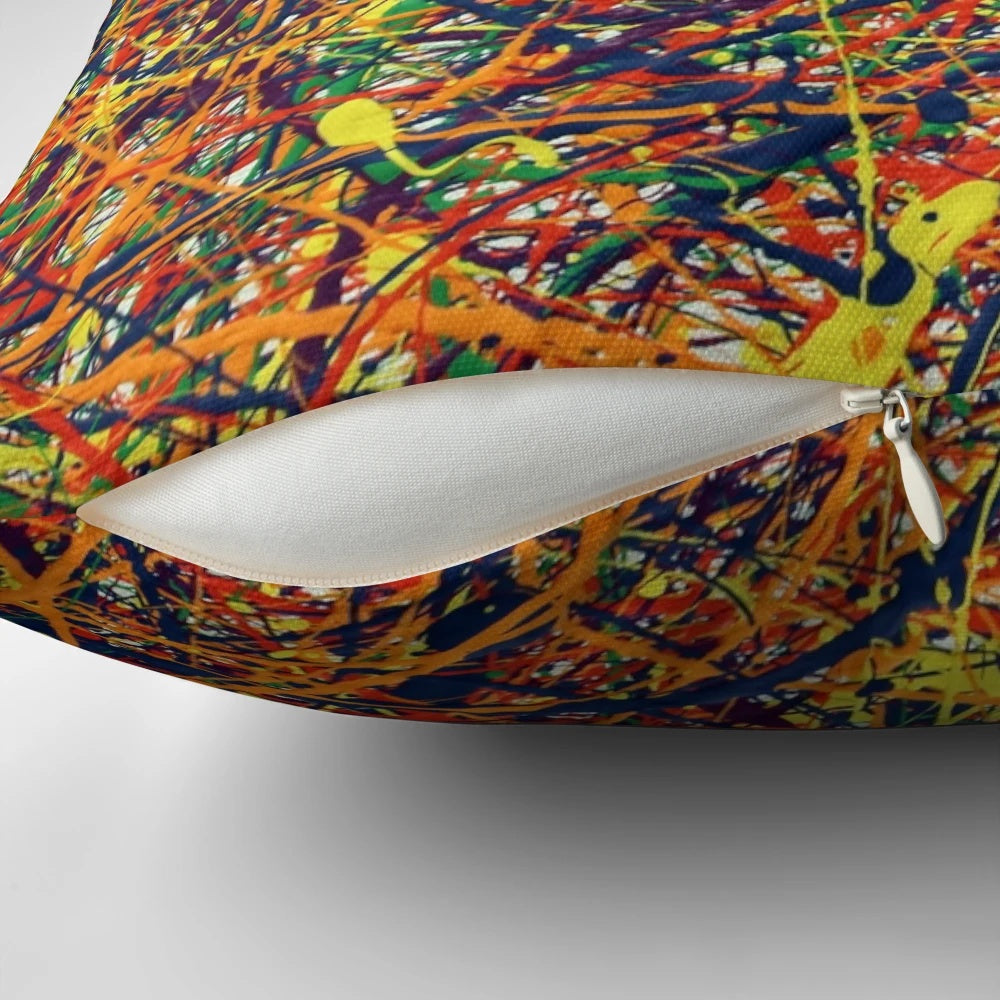 Vibrant modern abstract painting titled "Constant Harmony" by artist Zee Clark in the style of Jackson Pollock