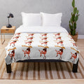 Vibrant and colorful monkey-themed plush blanket with abstract legendary animal design