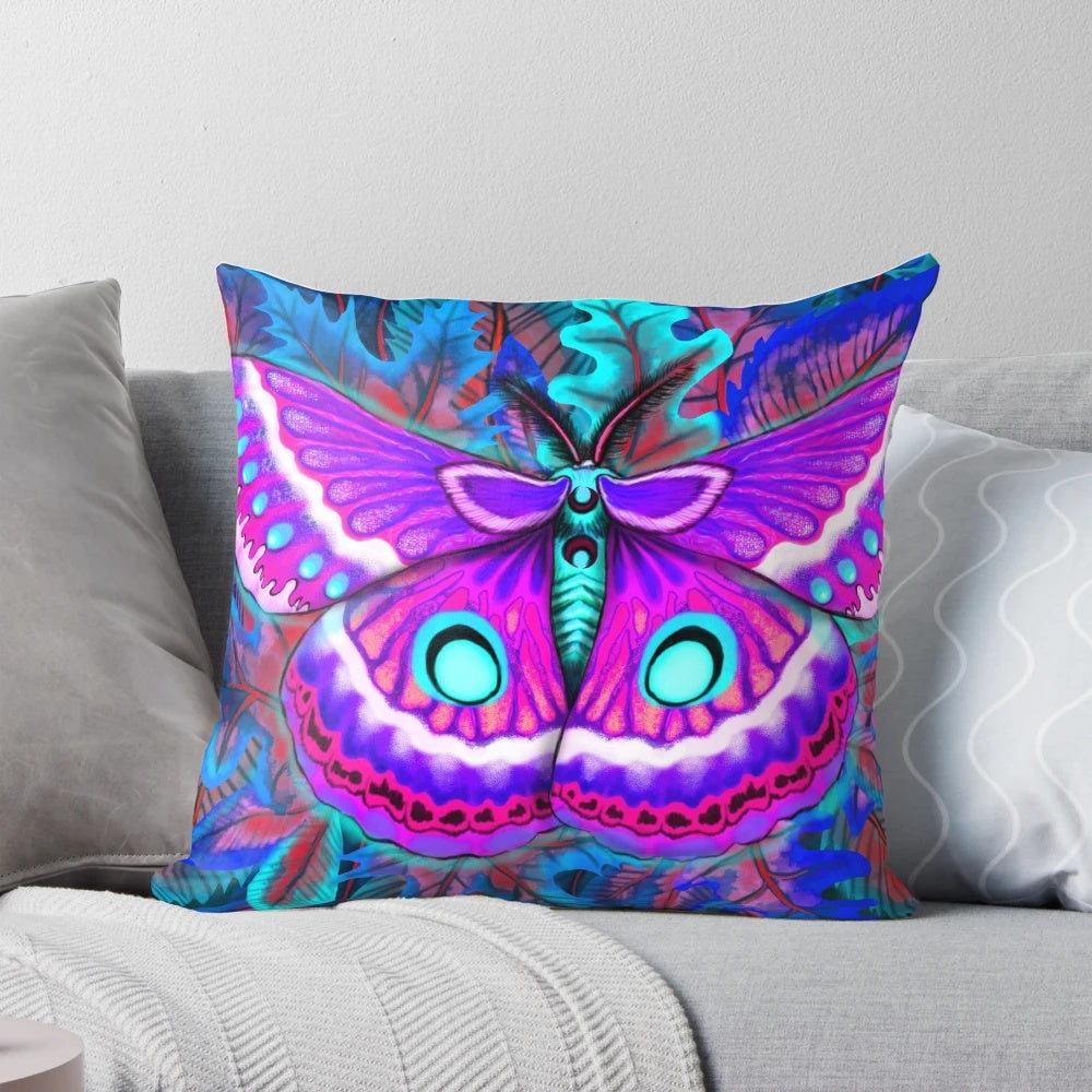 Stunning moth-patterned decorative pillow for home and office