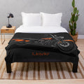 Harley Davidson inspired plush blanket with vibrant motorcycle artwork