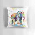 Colorful abstract elephant design decorative pillow