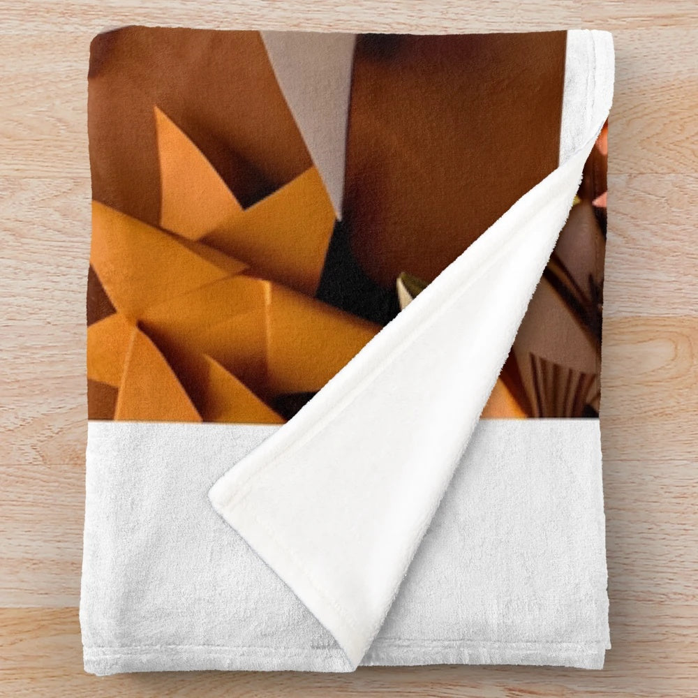 Multicolored paper star patterned plush blanket