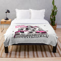 Vibrant plush blanket with hip hop inspired graphics and bold typography