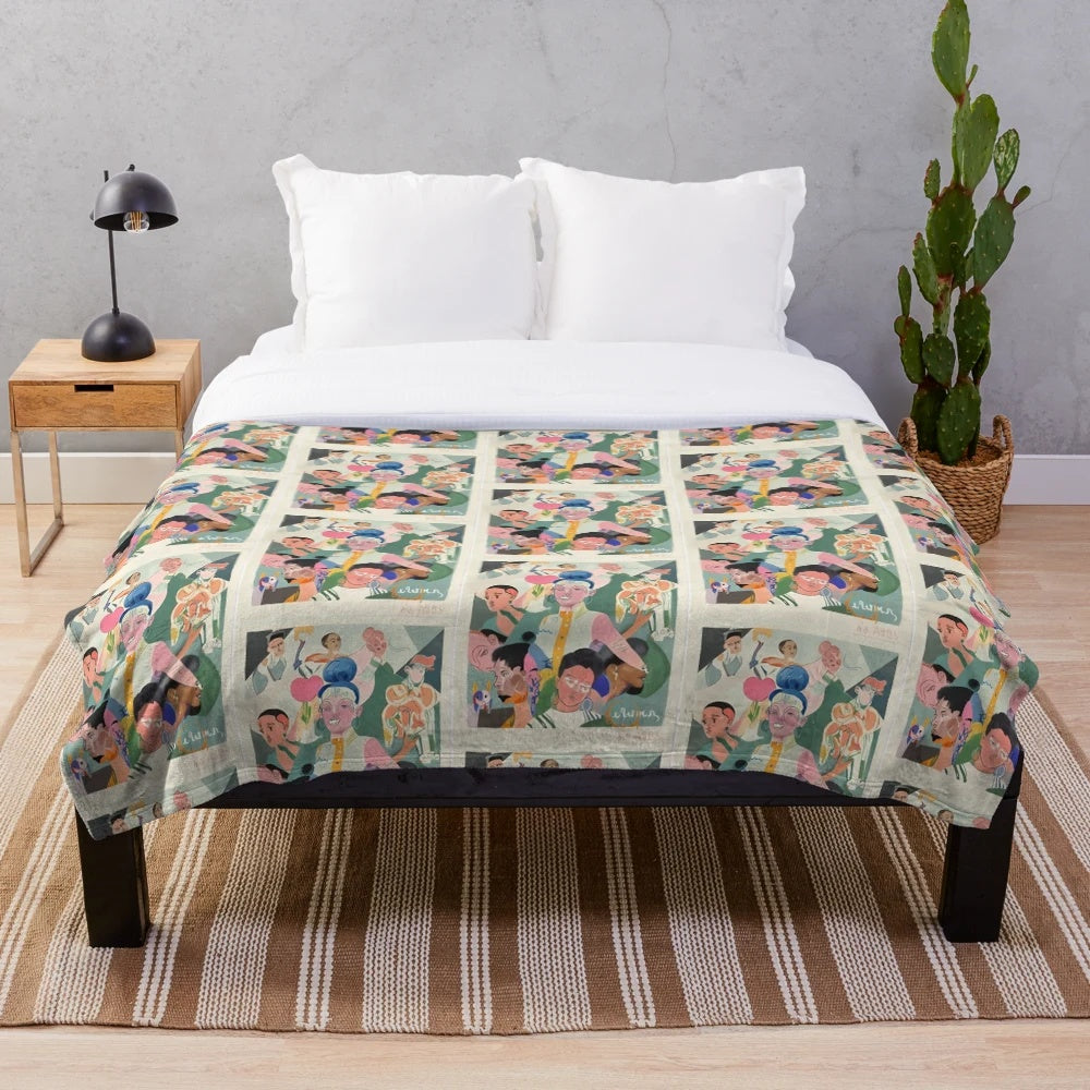 Music culture inspired plush blanket featuring black women
