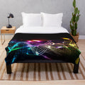 Colorful music notes plush blanket for music lovers