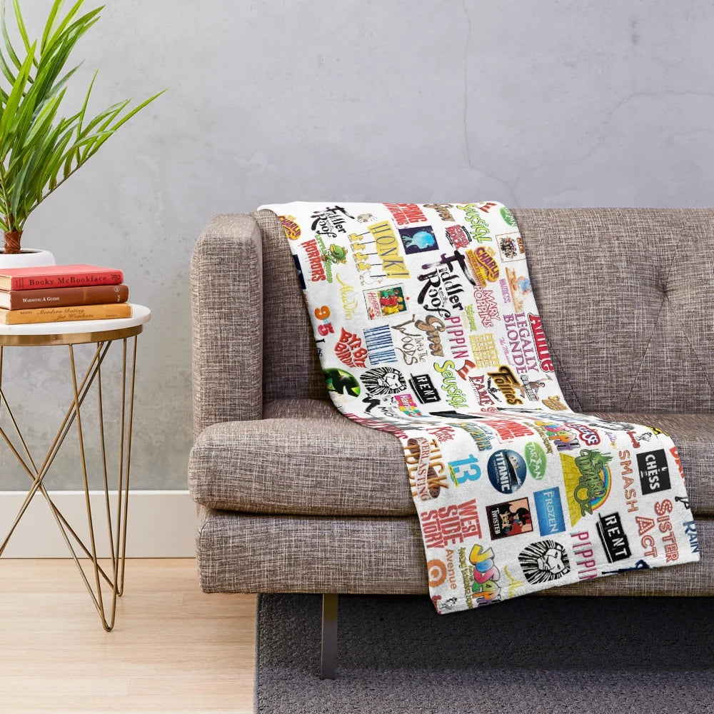 Musical Logos Plush Blanket for Theatre Fans