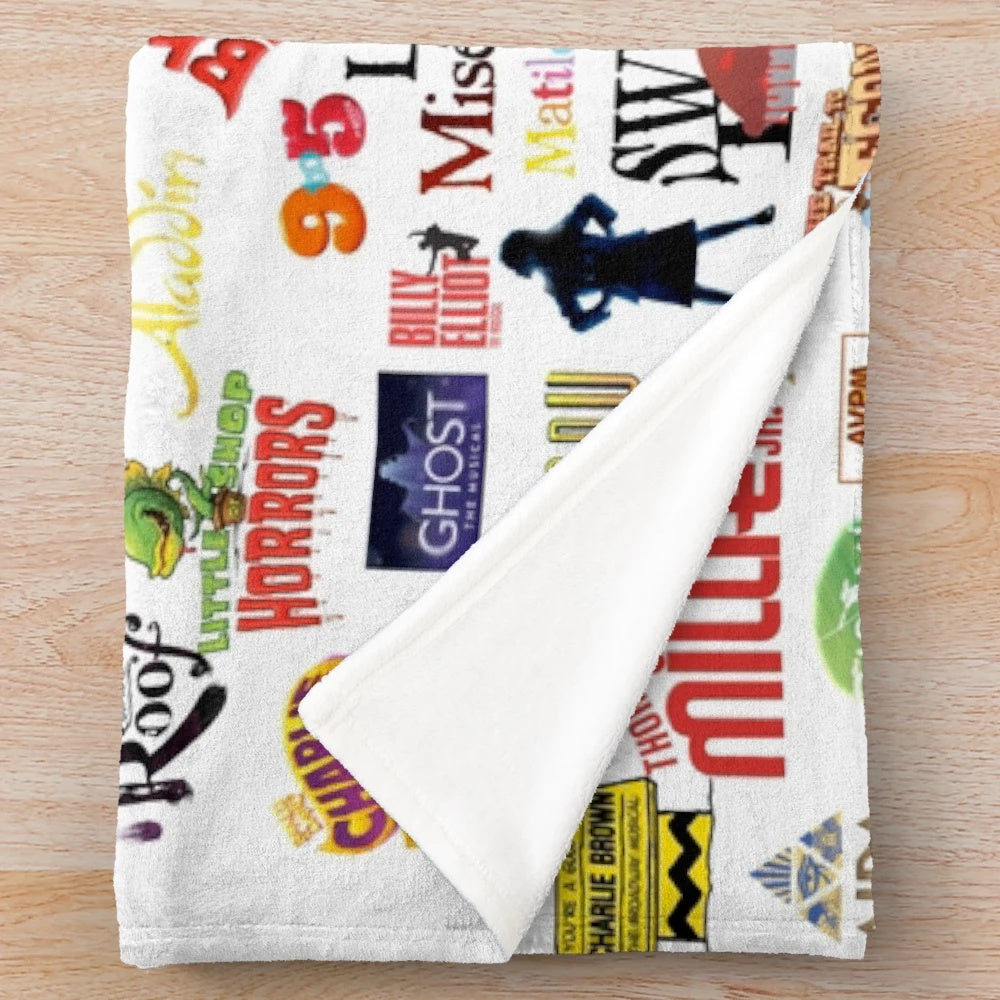 Musical Logos Plush Blanket for Theatre Fans