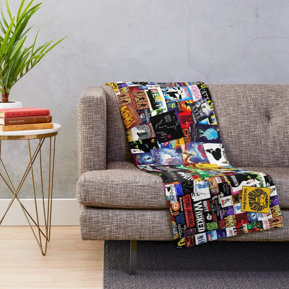 Musicals Collage Plush Blanket featuring popular Broadway and West End shows