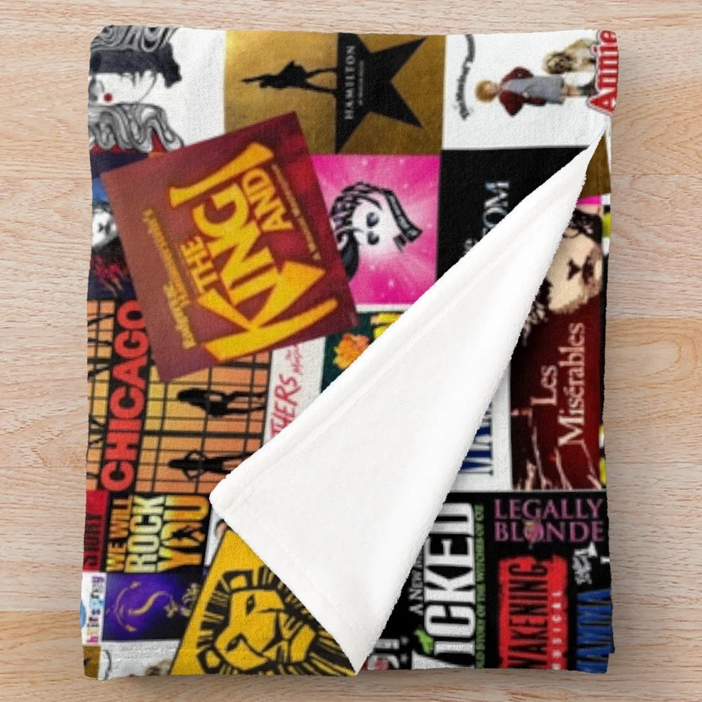Musicals Collage Plush Blanket featuring popular Broadway and West End shows