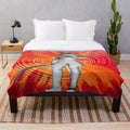 Magical sunset plush blanket with fantasy abstract patterns and nature-inspired design