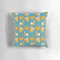 Colorful pillow featuring a bright and playful nachos pattern
