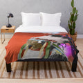 Colorful native american inspired pop art plush blanket