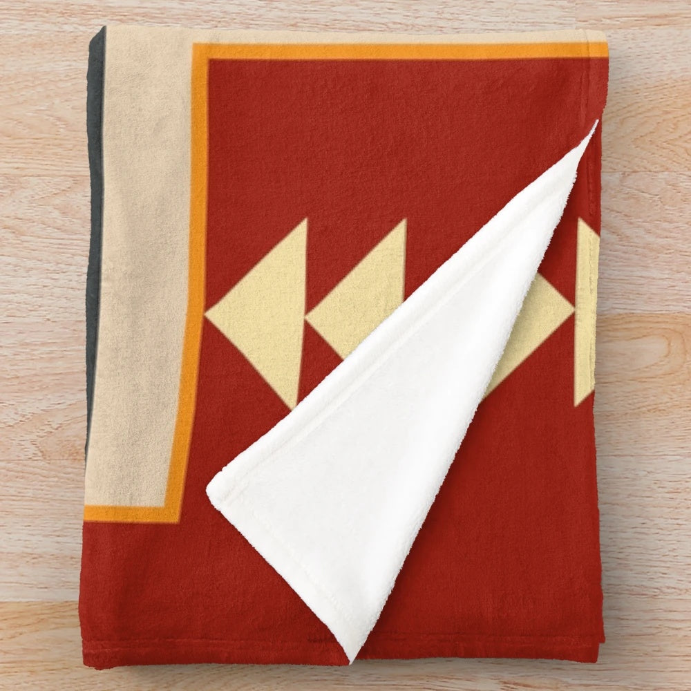 Navajo design plush blanket with geometric abstract patterns