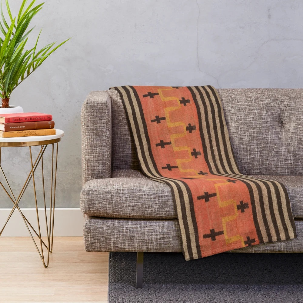 Vibrant Navajo-inspired plush blanket with geometric patterns