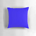 Neon blue decorative pillow with a vibrant, bold color