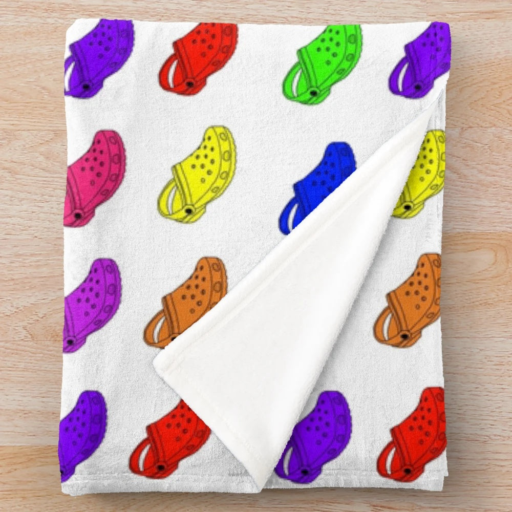 Neon Crocs Inspired Plush Blanket