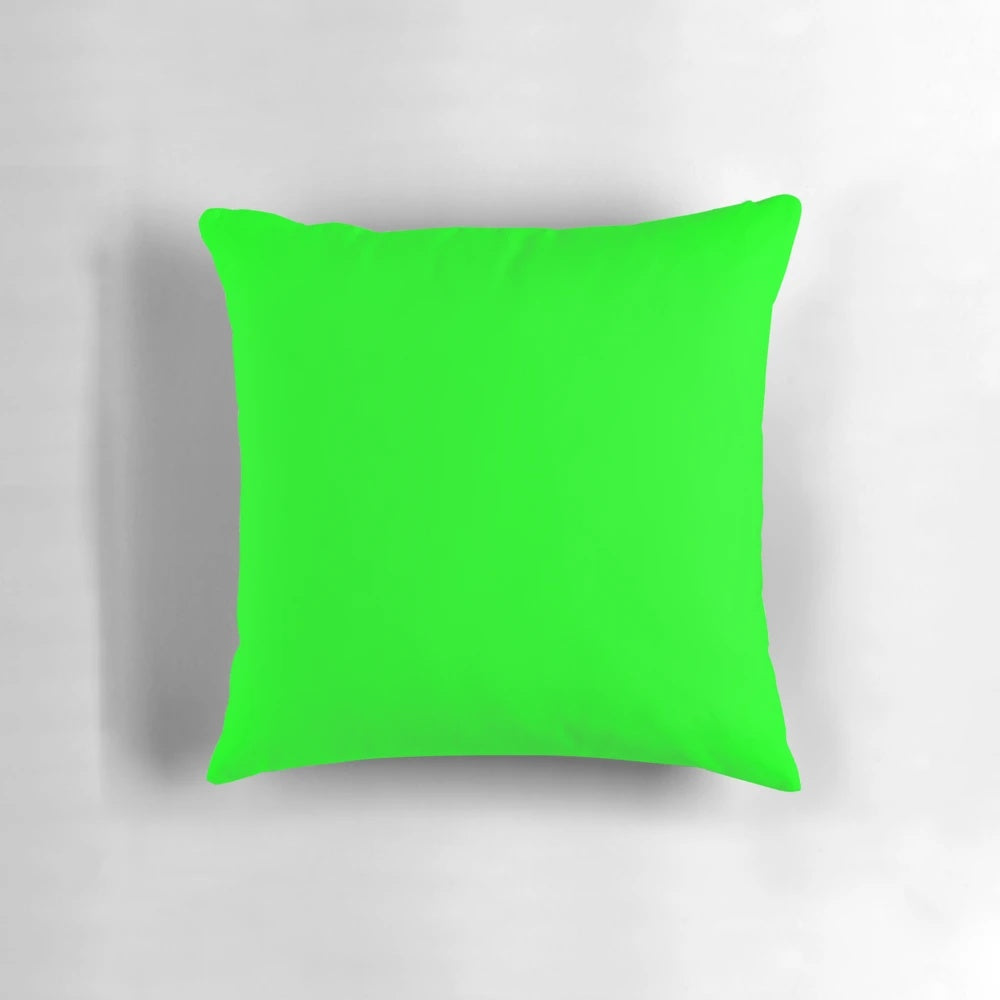 Neon electric green solid color decorative pillow